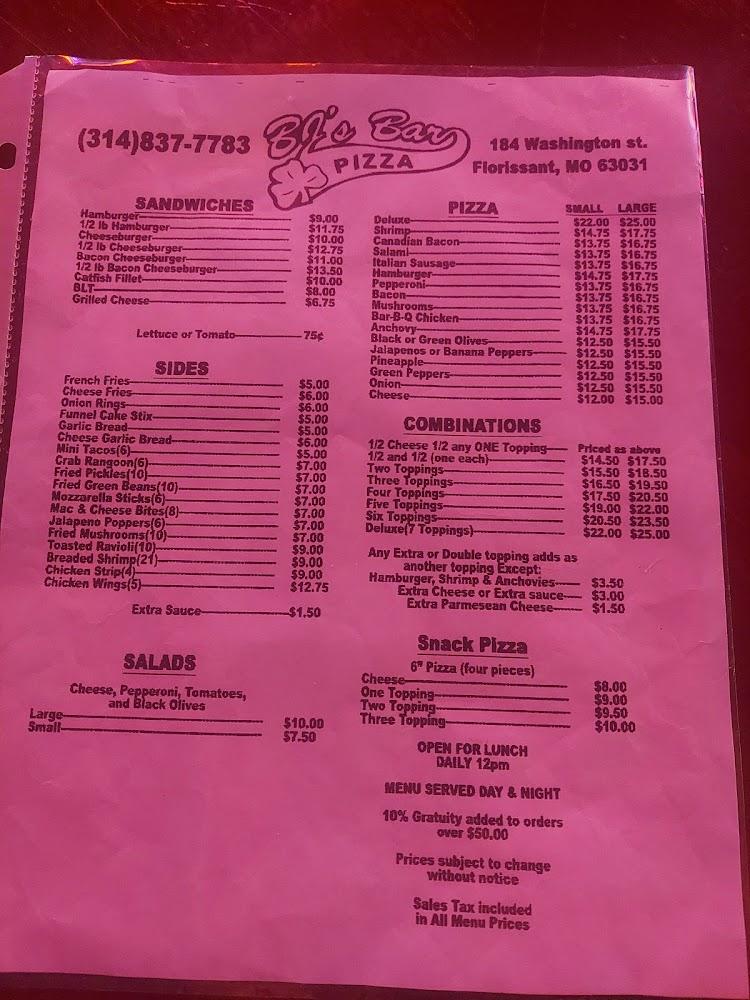 BJ's Bar and Restaurant Menu image 4